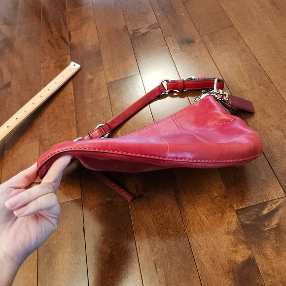 Coach red leather scout hobo bag vintage - Picture 8 of 15